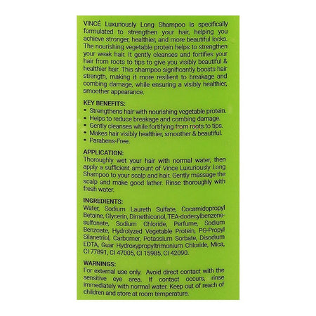 Vince Nuvex Luxuriously Long Vegetable Protein Shampoo, For Radiant Hair, 350ml - Image 3