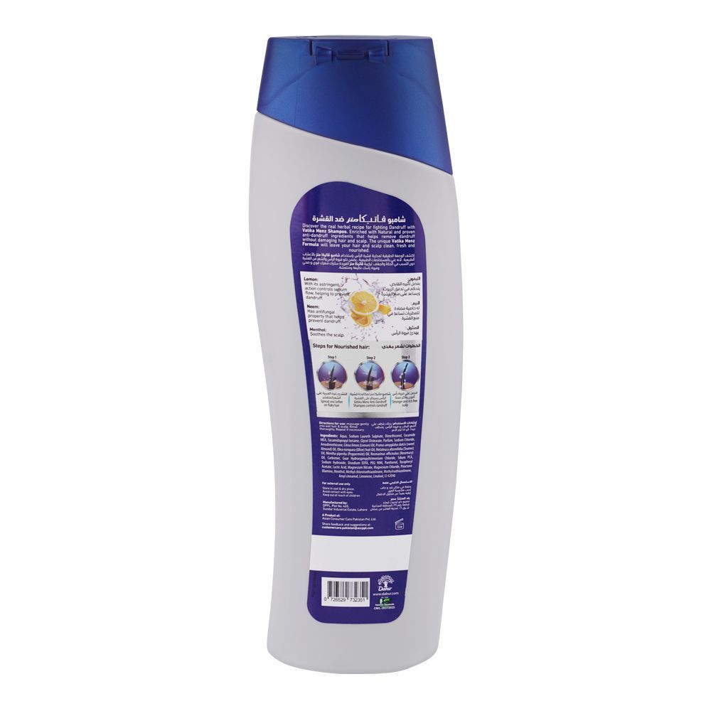 Dabur Vatika Menz Naturals Anti Dandruff Shampoo, 185ml - Image 2
