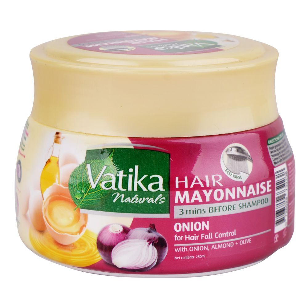 Dabur Vatika Naturals Onion Hair Fall Control Hair Mayonnaise, Vitamin E, For Hair Fall, 250ml - Main Image