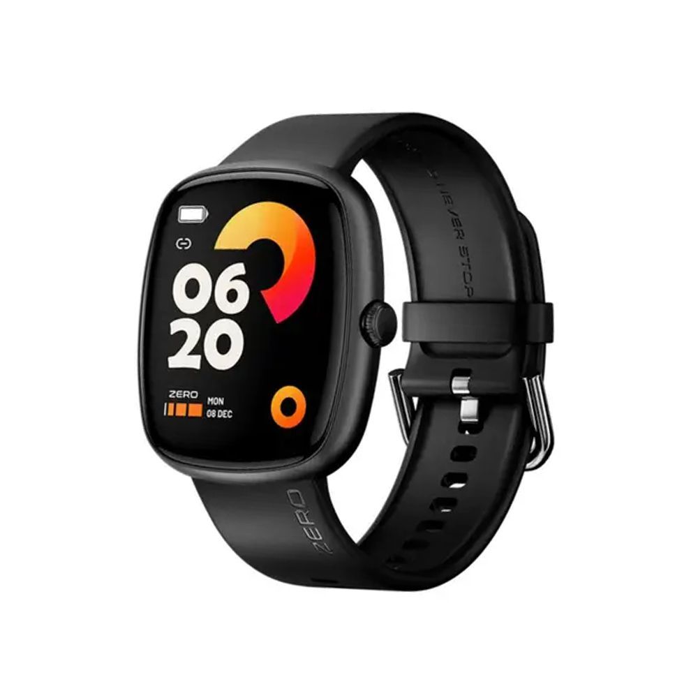 Zero 1.83 Inches HD Display Qube Smart Watch, IP66 Water Resistant, BT Calling, Black - Main Image