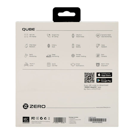 Zero 1.83 Inches HD Display Qube Smart Watch, IP66 Water Resistant, BT Calling, Black - Image 3