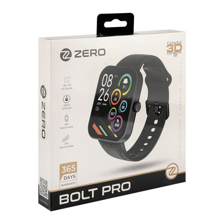 Zero 1.83 Inches IPS HD Display Bolt Pro Smart Watch, IP66 Water Resistant, BT Calling, Jet Black - Image 2