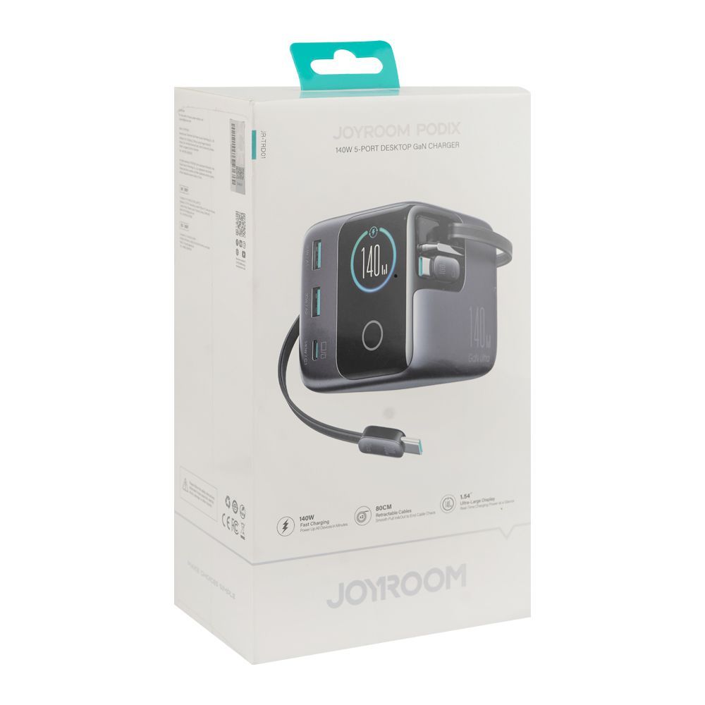 Joyroom Podix 5-Port Desktop Gan Charger, 140W, Dark Grey, JR-TRD01 - Image 2
