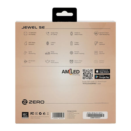 Zero 1.1 Inches AMOLED HD Display Jewel SE Smart Watch, IP67 Water Resistant, BT Calling, Black Metal - Image 3