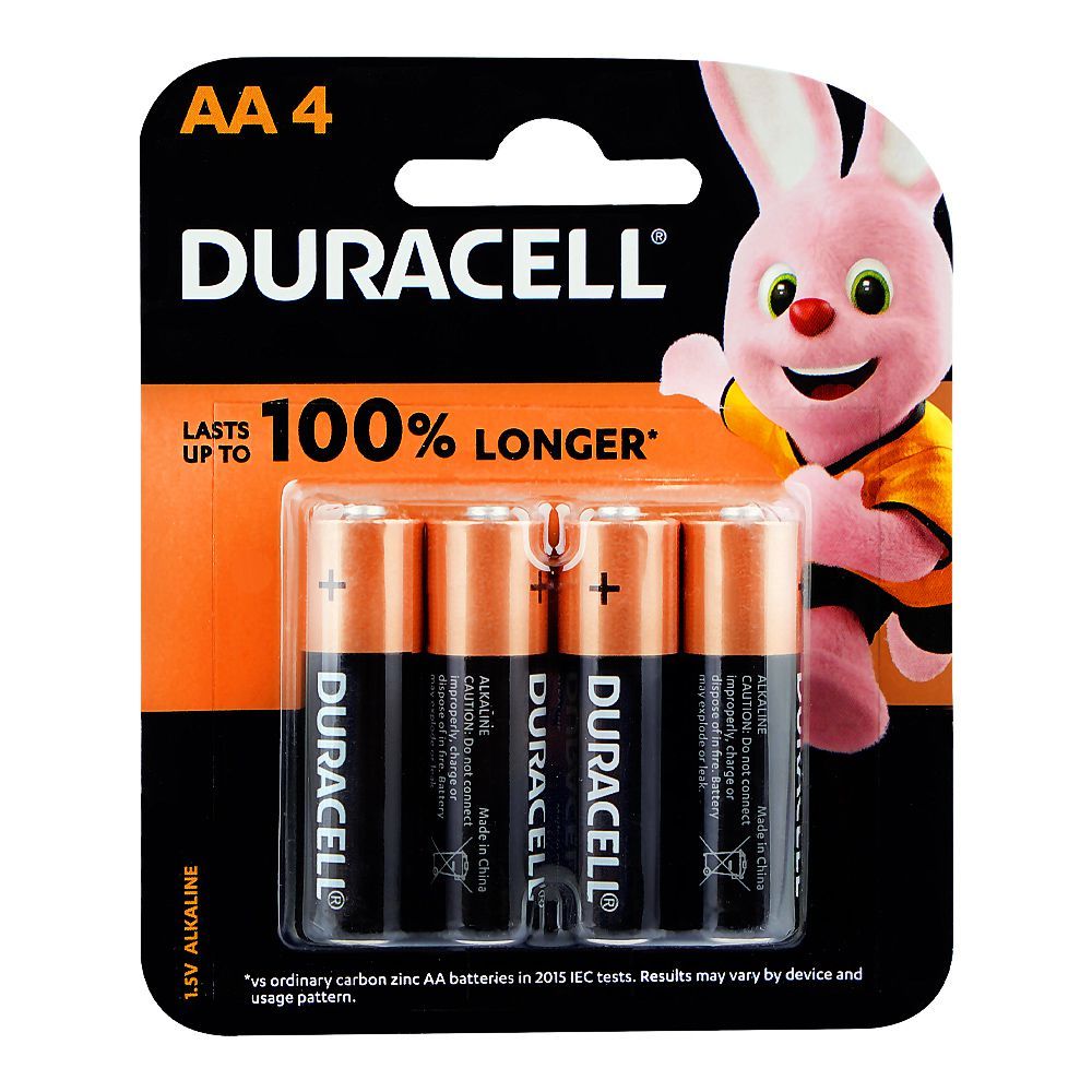 Duracell Alkaline Battery, 1.5V, AA, 4-Pack - Main Image