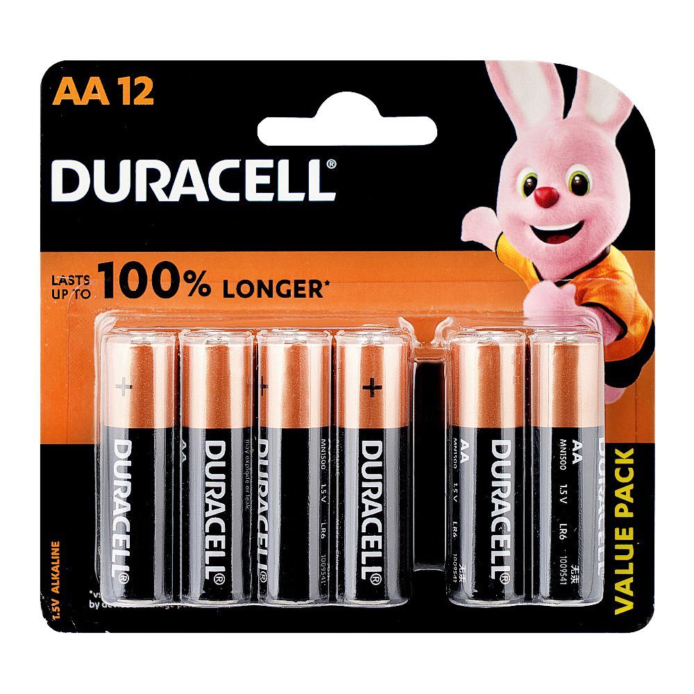 Duracell Alkaline Battery, 1.5V AA, 12-Pack - Main Image