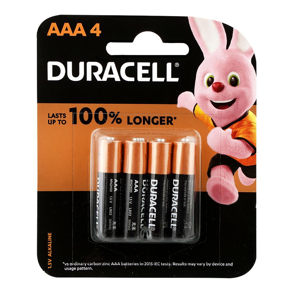 Duracel Alkaline Battery, 1.5V, AAA, 4-Pack - Main Image