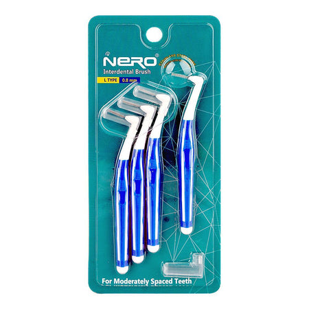 Nero L Type Interdental Brush, 0.8mm, NID-604, 4-Pack - Main Image