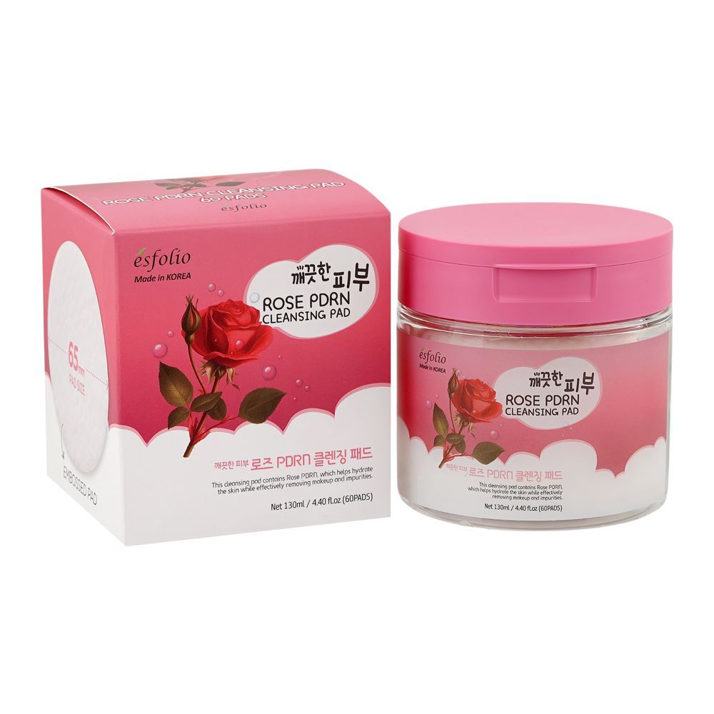 Esfolio Rose PDRN Cleansing Pad  60 Pads, Deep Cleansing & Skin Refresh Care, PDRN, Rose Extract, 130ml - Main Image