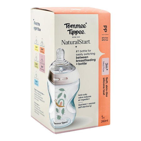 Tommee Tippee Natural Start Medium Flow PP Feeding Bottle, BPA & BPS Free, 3 Months+ 260ml, 427015 - Image 3