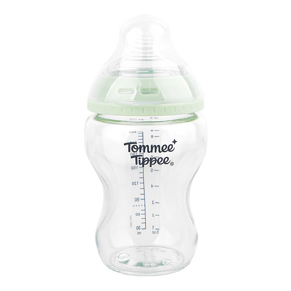 Tommee Tippee Natural Start Glass Feeding Bottle, BPA & BPS Free, Medium Flow, 3 Months+ 250ml, 427028 - Main Image