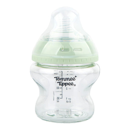 Tommee Tippee Natural Start Glass Feeding Bottle, BPA & BPS Free, Slow Flow, 0 Months+ 150ml, 427027 - Main Image