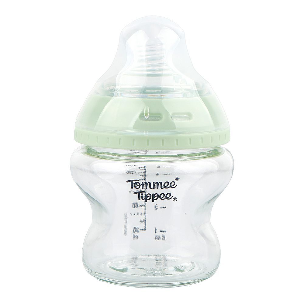 Tommee Tippee Natural Start Glass Feeding Bottle, BPA & BPS Free, Slow Flow, 0 Months+ 150ml, 427027 - Main Image
