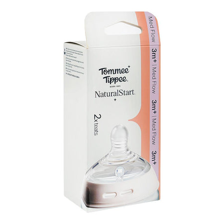Tommee Tippee Natural Start Teats, BPA & BPS Free, Medium Flow, 3 Months+ 427031, 2-Pack - Image 2