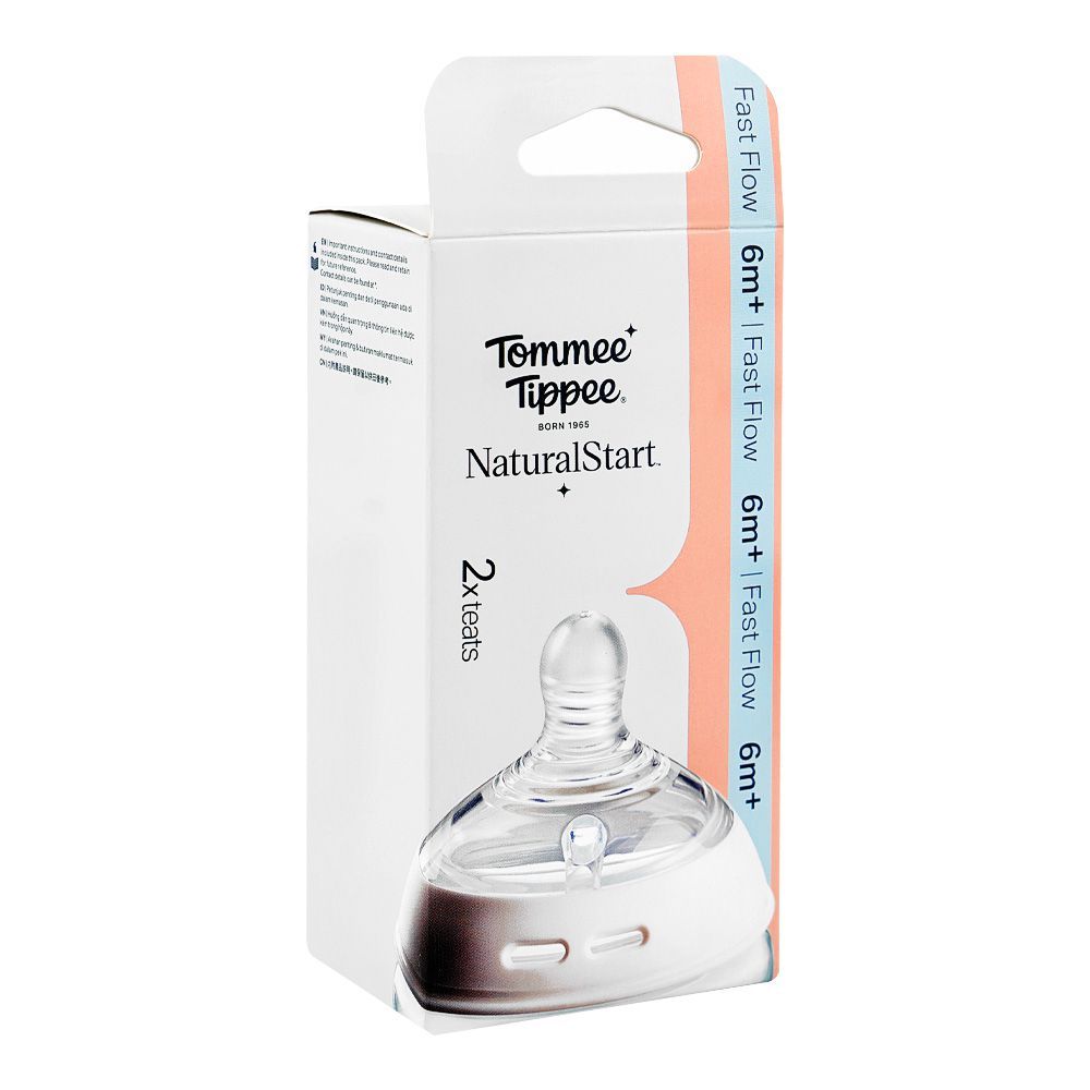 Tommee Tippee Natural Start Teats, BPA & BPS Free, Fast Flow, 6 Months+ 427032, 2-Pack - Image 2