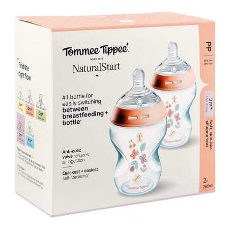Tommee Tippee Natural Start Medium Flow PP Feeding Bottle, BPA & BPS Free, 3 Months+  2 X 260ml, 427017 - Image 3