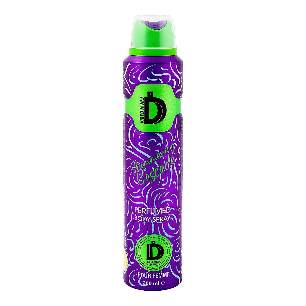 Dhamma Shimmering Cascade Pour Homme Perfumed Body Spray, For Men, 200ml - Main Image
