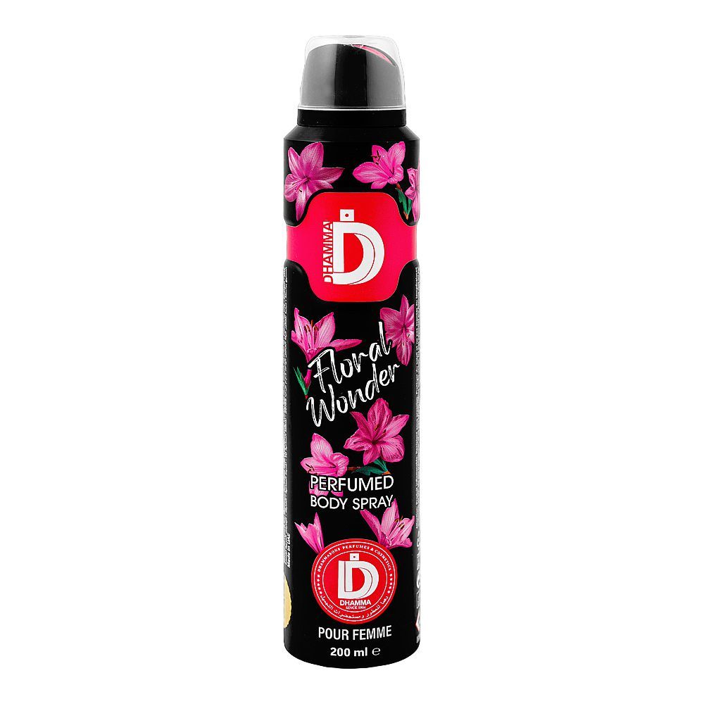 Dhamma Floral Wonder Pour Homme Perfumed Body Spray, For Men, 200ml - Main Image
