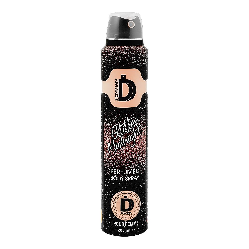 Dhamma Glitter Midnight Pour Femme Perfumed Body Spray, For Women, 200ml - Main Image