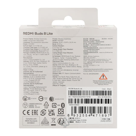 Redmi Buds 8 Lite Earbuds With ANC, 475mAh Case Battery, IP54 Water Resistant, Black, M2539E1 - Image 3