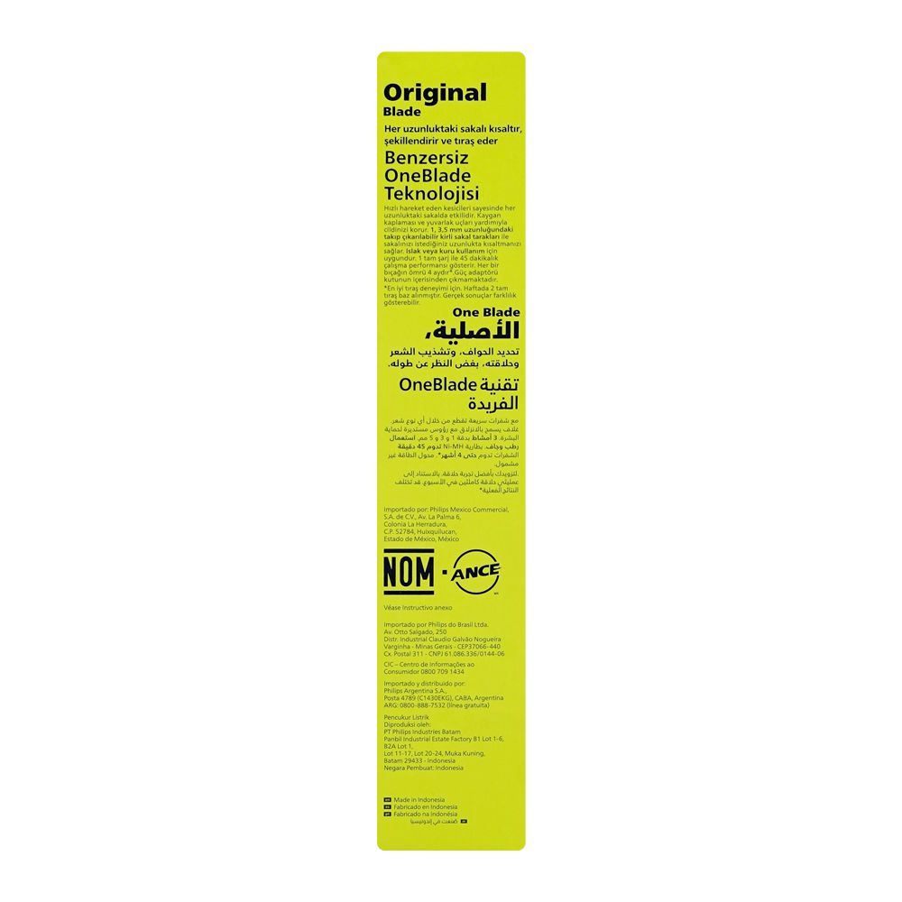 Philips One Blade Hybrid Original Blade, 45 Minutes NimH Battery, QP2724/10 - Image 4