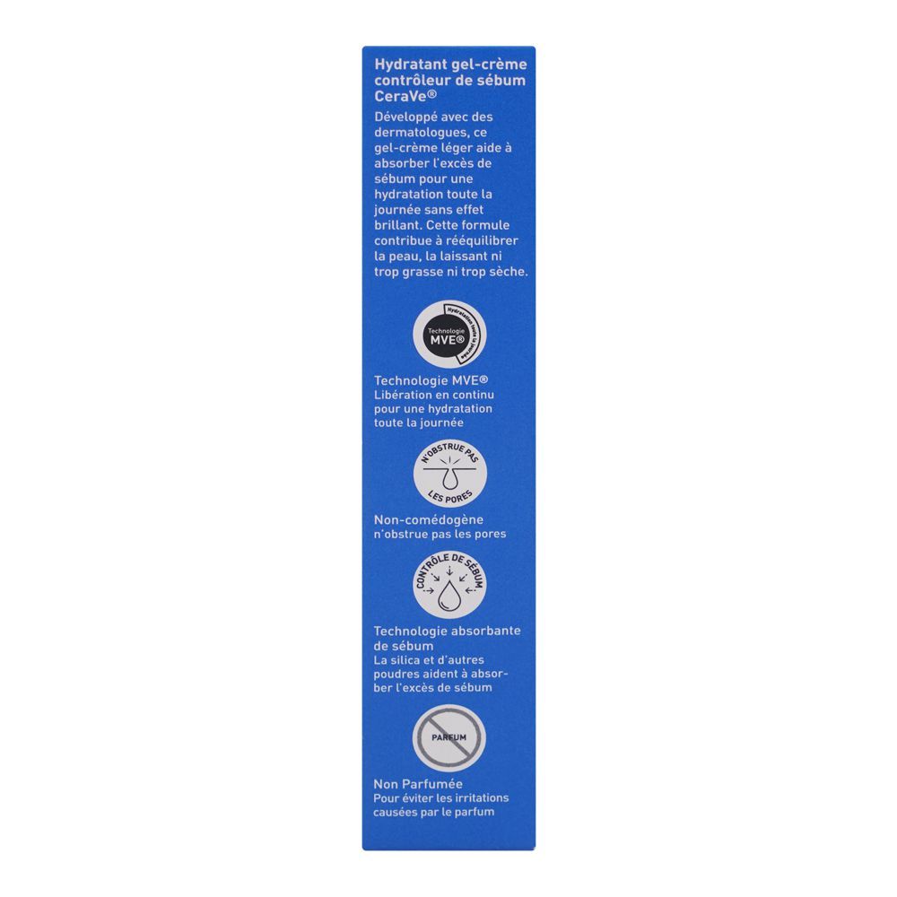 CeraVe Oil Control Moisturising Gel Cream, Paraben & Fragrance Free, Niacinamide, Hyaluronic Acid, For Dry Skin, 59ml - Image 3