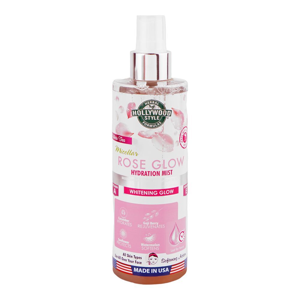 Hollywood Whitening Glow Micellar Rose Glow Hydration Mist, Vitamin A, For All Types Of Skin, 236ml - Main Image