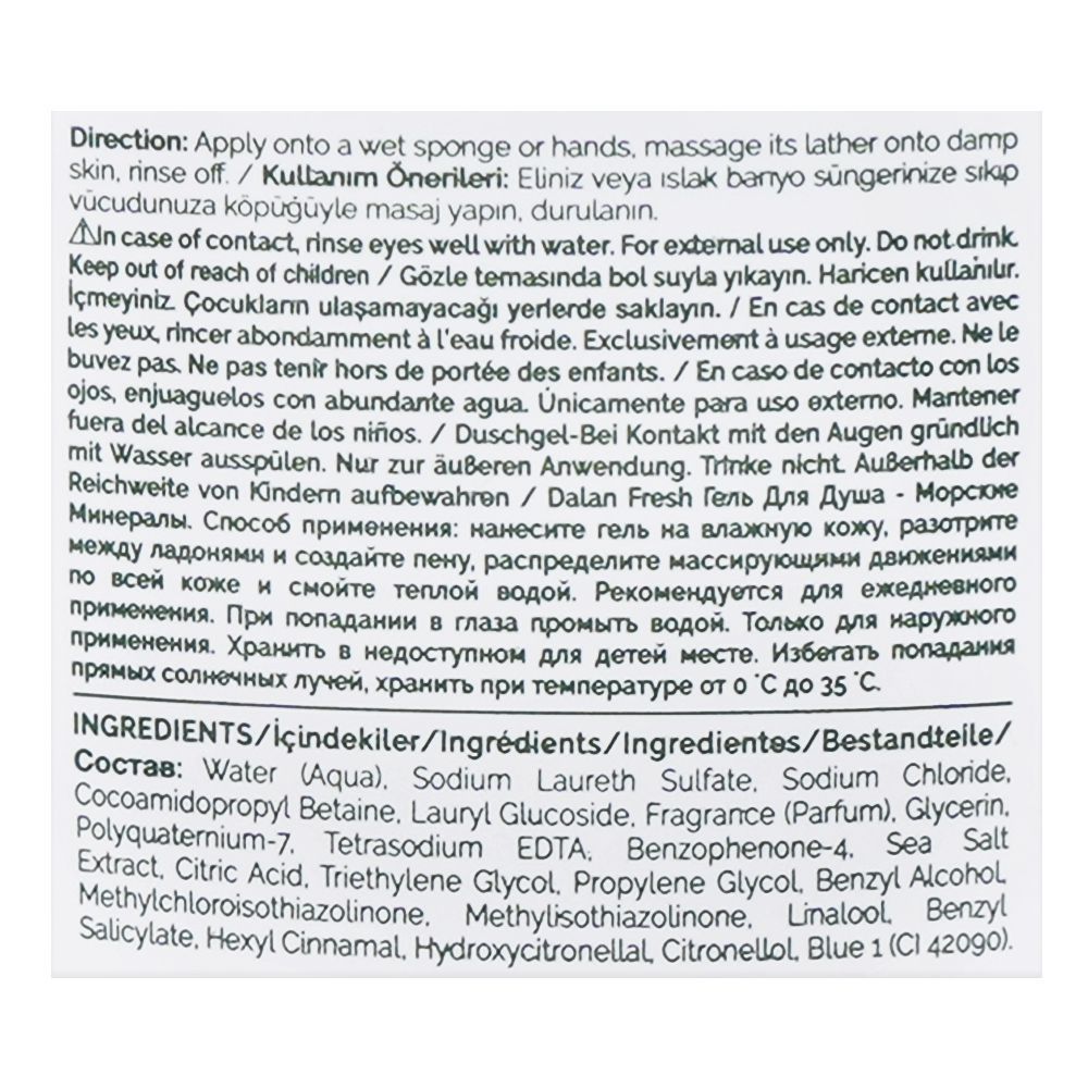 Dalan Fresh Sea Minerals Refreshing Body Wash, 450ml - Image 3
