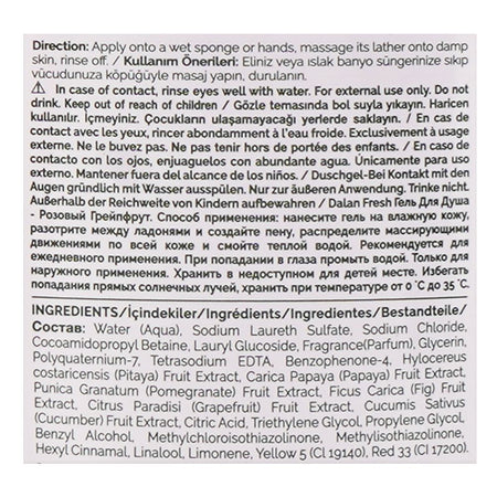 Dalan Fresh Pink Grapefruit Purifying Body Wash, 450ml - Image 3