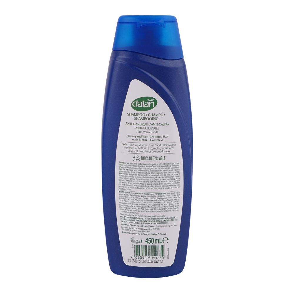Dalan Biotin Complex Aloe Vera Anti-Dandruff Shampoo, 450ml - Image 2