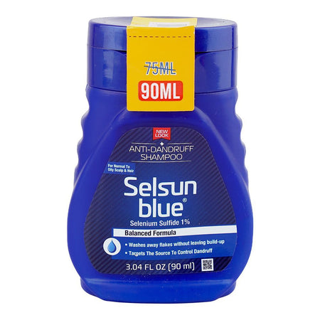 Selsun Blue Solenium Sulfide 1% Balanced Formula Anti-Dandruff Shampoo, For Oily Hair, 90ml - Main Image