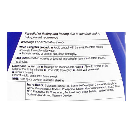 Selsun Blue Solenium Sulfide 1% Balanced Formula Anti-Dandruff Shampoo, For Oily Hair, 90ml - Image 3