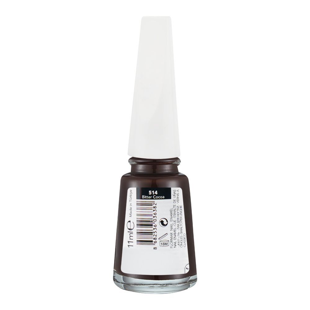 Flormar Maxi Brush Nail Enamel, 514 Bitter Cocoa, 11ml - Image 2