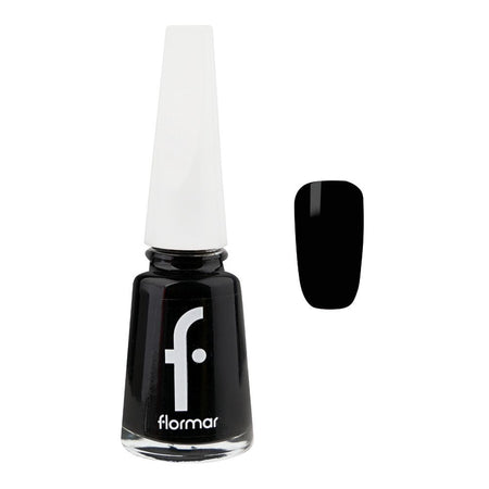 Flormar Maxi Brush Nail Enamel, 313 Black Minimalism, 11ml - Main Image
