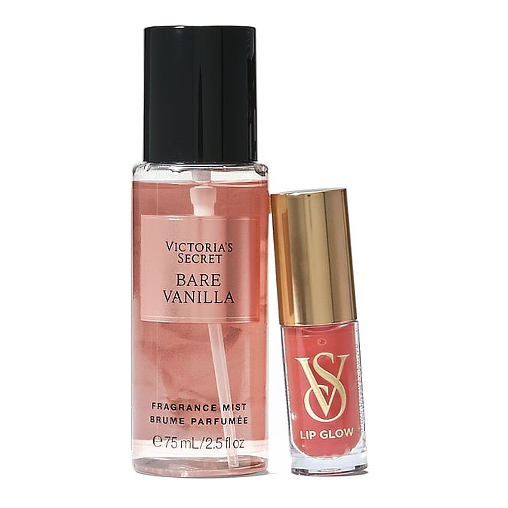 Victoria's Secret Bare Vanilla Set, For Women, Fragrance Mist 75ml + Peony Lip Glow - Main Image