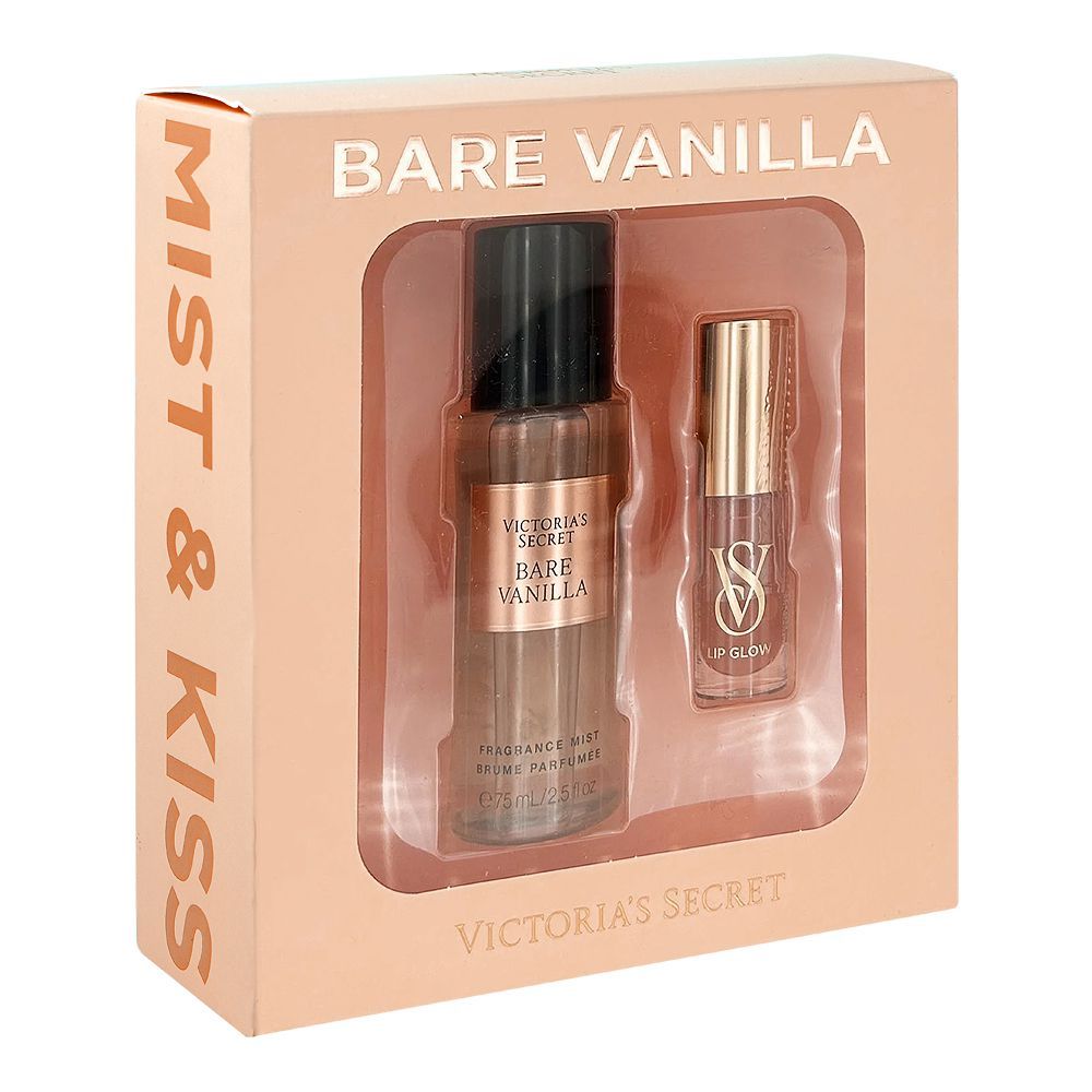 Victoria's Secret Bare Vanilla Set, For Women, Fragrance Mist 75ml + Peony Lip Glow - Image 2