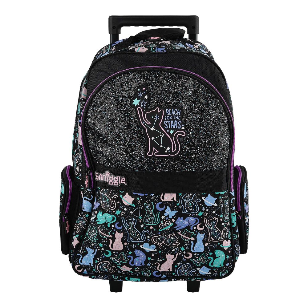 SJ Kids Smiggle Trolly Bag, 18 Inches, Black Cat, SMI-115 - Image 2