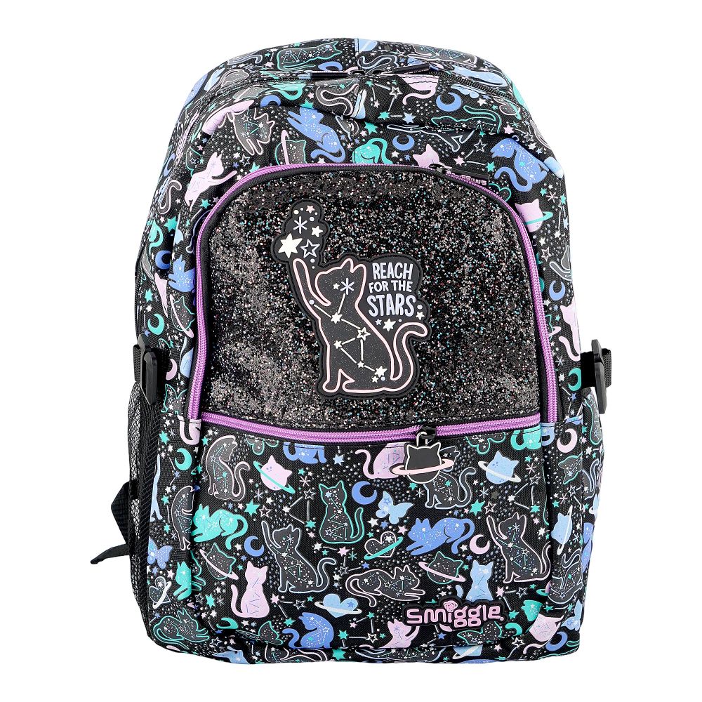 SJ Kids Smiggle School Bag, 16 Inches, Black Cat, SMI-124 - Image 2
