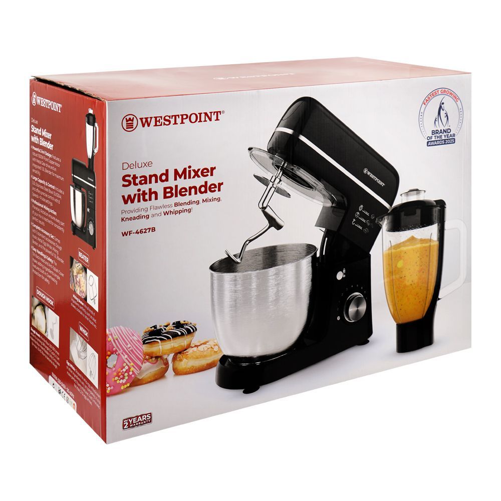 West Point Deluxe Stand Mixer With Blender, 1500W, 220-240V, 5 Liters, WF-4627B - Image 2