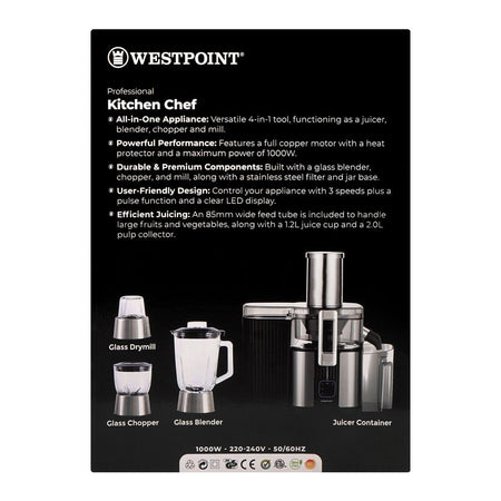 West Point Professional Kitchen Chef, 1000W, 220-240V, 1.2 Liter + 2 Liters, WF-1847 - Image 3