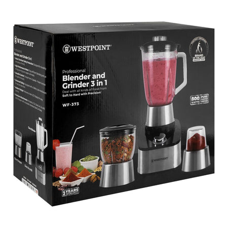 West Point Professional 3-In-1 Blender & Grinder, 800W, 220-240V, 1.5 Liter Glass Jar, WF-373 - Image 2