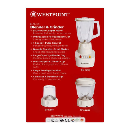West Point Deluxe Blender And Grinder, 350W, 220-240V, WF-3331 - Image 3