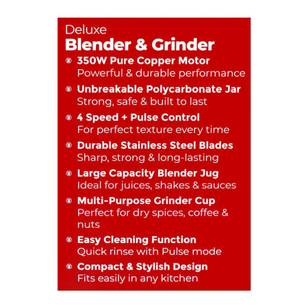 West Point Deluxe Blender And Grinder, 350W, 220-240V, WF-3331 - Image 4