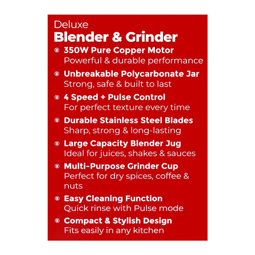 West Point Deluxe Blender And Grinder, 350W, 220-240V, WF-3331 - Image 4