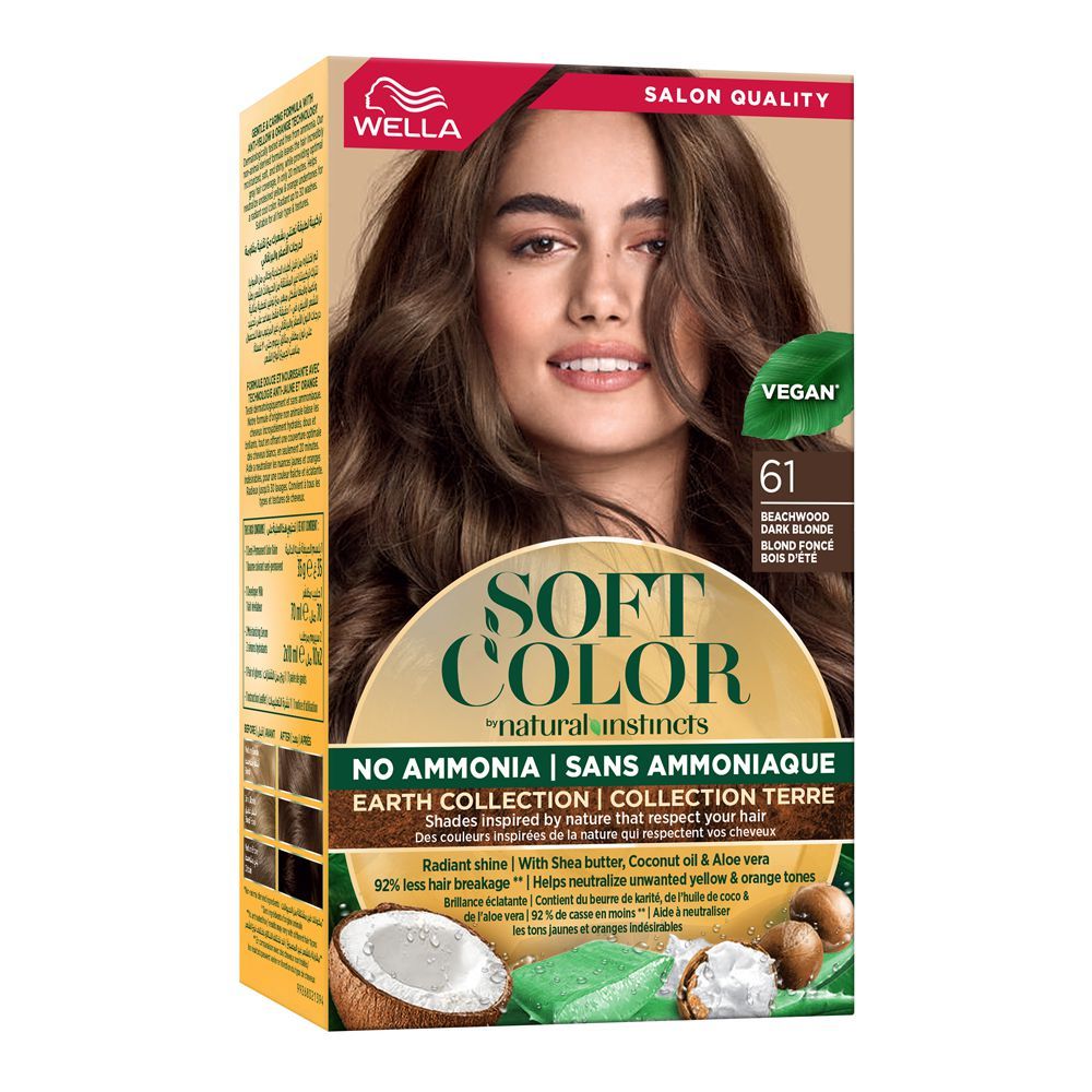 Wella Soft Color Natural Instincts Kit, 6/1 Beachwood Dark Blonde - Main Image