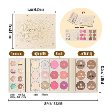 Ucanbe Multi-Use Face Palette, Waterproof, Paraben Free, 26-Pack, STUB183 - Image 2
