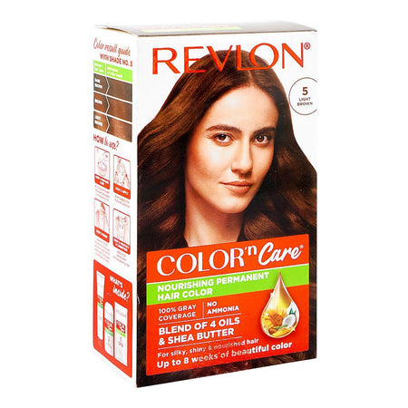 Revlon Color'n Care Nourishing Permanent Hair Color, Ammonia Free, Jojoba Oil, Shea Butter, 5 Light Brown - Main Image