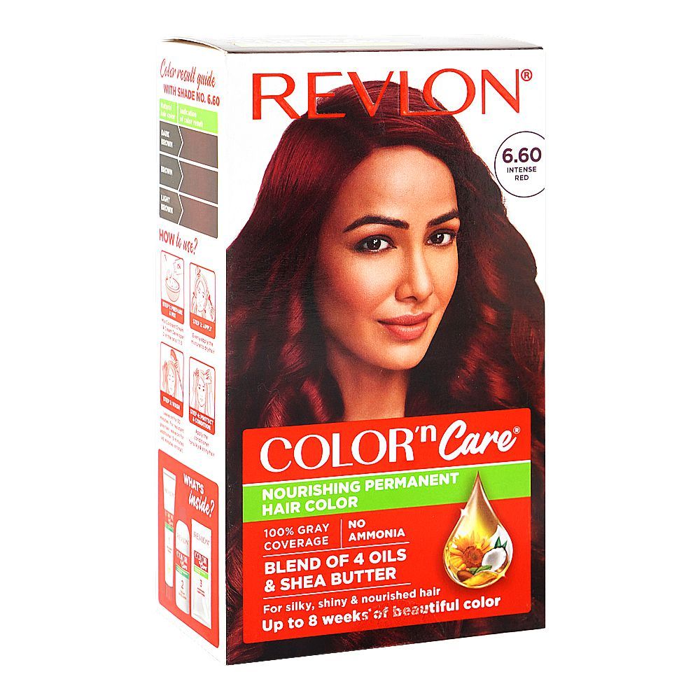 Revlon Color'n Care Nourishing Permanent Hair Color, Ammonia Free, Jojoba Oil, Shea Butter, 6.60 Intense Red - Main Image