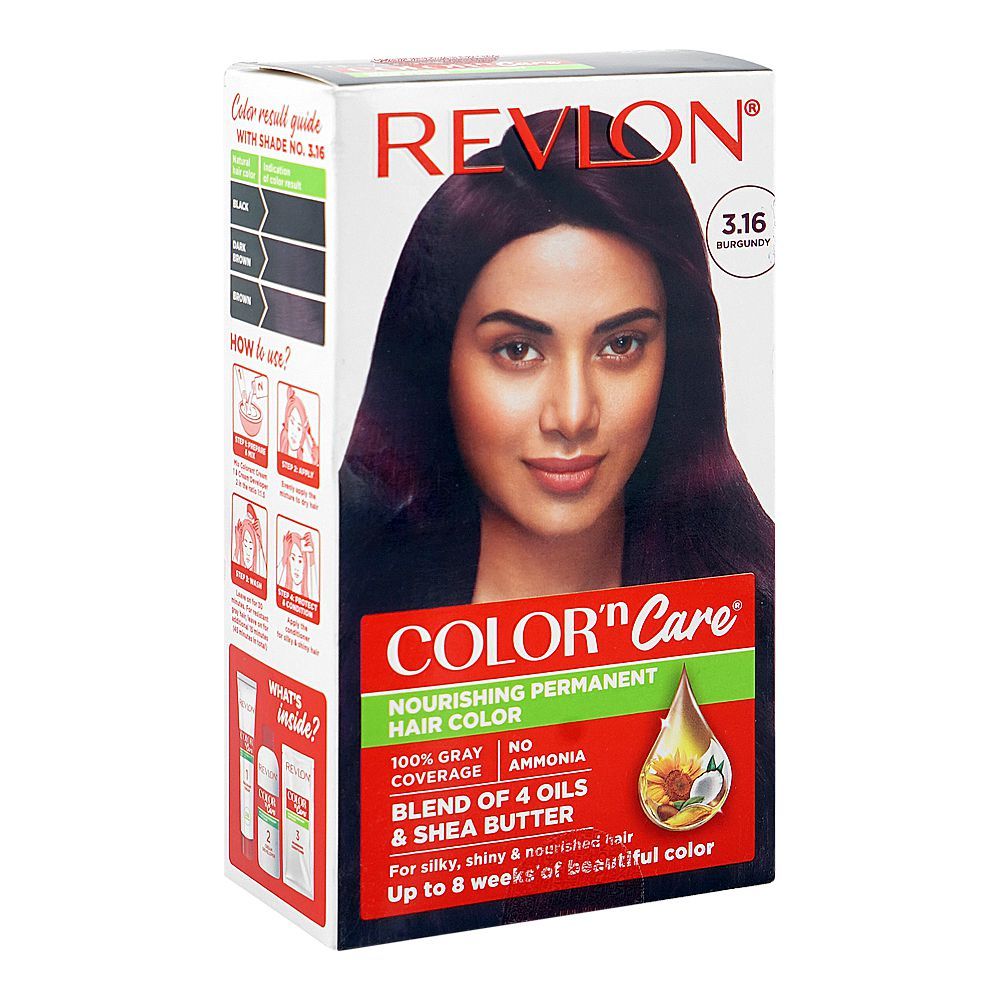 Revlon Color'n Care Nourishing Permanent Hair Color, Ammonia Free, Jojoba Oil, Shea Butter, 3.16 Burgundy - Main Image