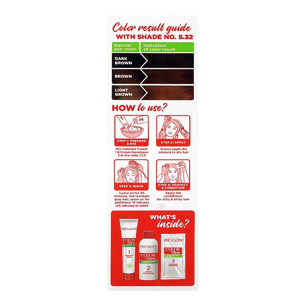 Revlon Color'n Care Nourishing Permanent Hair Color, Ammonia Free, Jojoba Oil, Shea Butter, 5.32 Caramel Brown - Image 2